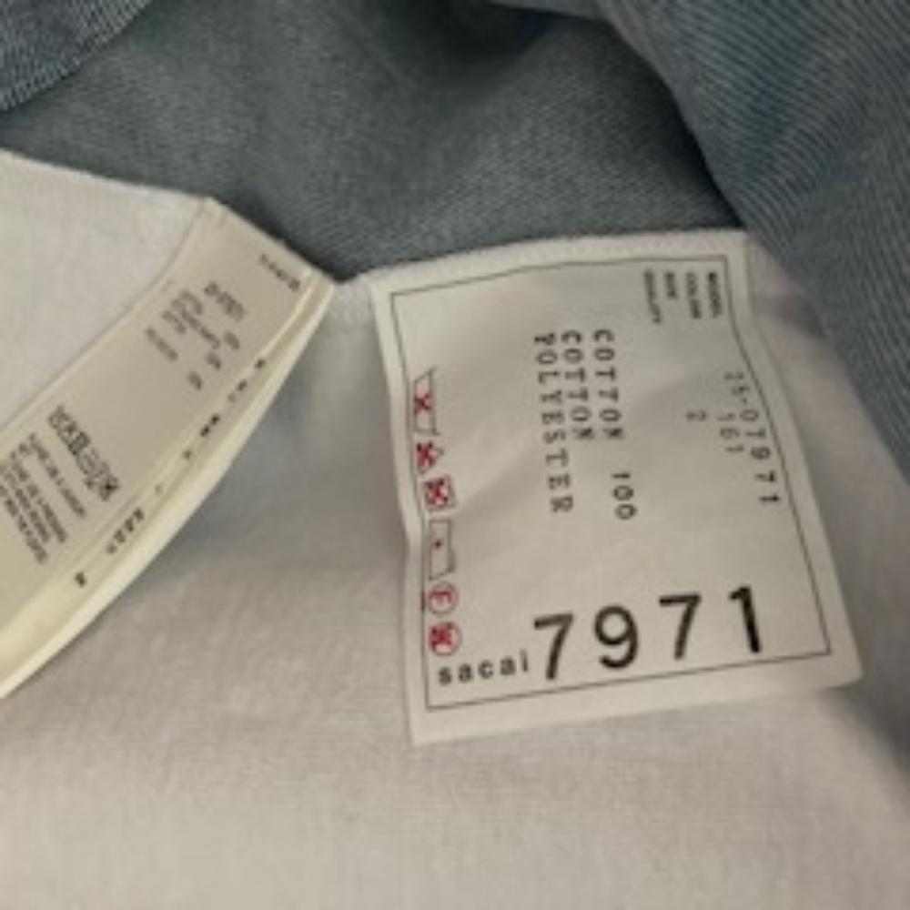Sacai, 2,White Blue Short Sleeve Layered Top - Picture 8 of 8